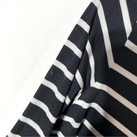 Banana Republic Threadsoft Black White Striped Long Sleeve Turtleneck Shirt M - Picture 6 of 14
